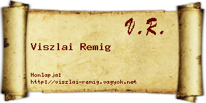 Viszlai Remig névjegykártya